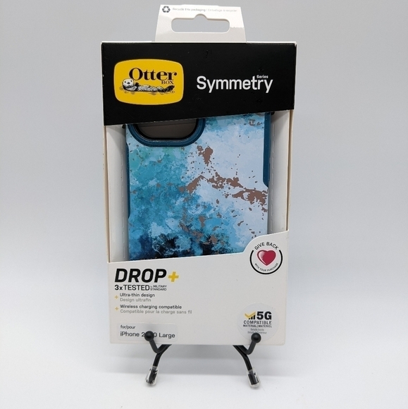✨3/$15 NIB OtterBox Symmetry blue white watercolor iPhone 2020 Large pho - Picture 1 of 5